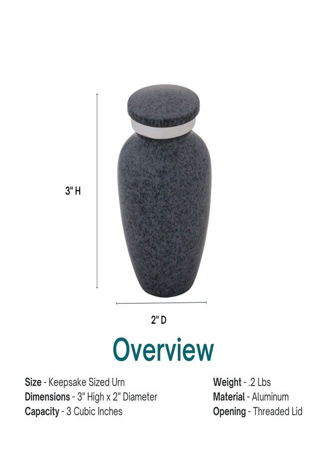 Silverlight Urns جرة حرق جثث تذكارية من جرايستون لحفظ الرماد، مصنوعة من الألومنيوم، لونها رمادي، بحجم تذكاري، ارتفاعها 3 بوصات - Image 4